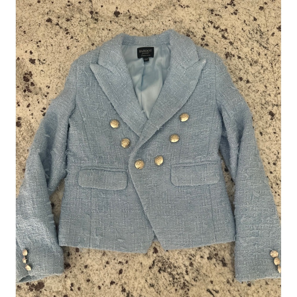 Bardot Junior Girls Sutton Boucle Blazer In Icing Blue 8